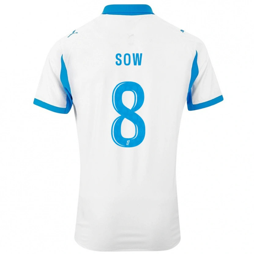 Danxen Bambino Maglia Mbayang Sow #8 Bianco Azzurro Kit Gara Home 2025/26 Maglietta