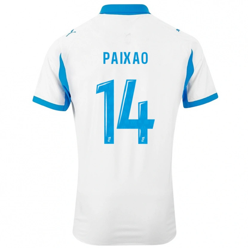 Danxen Bambino Maglia Igor Paixão #14 Bianco Azzurro Kit Gara Home 2025/26 Maglietta