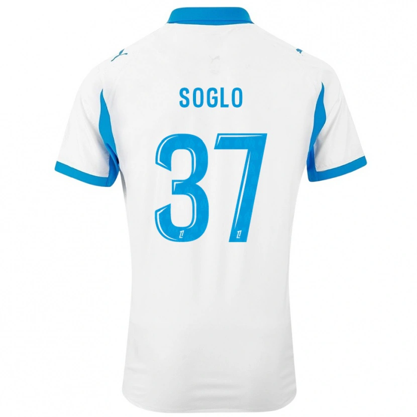 Danxen Bambino Maglia Emran Soglo #37 Bianco Azzurro Kit Gara Home 2025/26 Maglietta