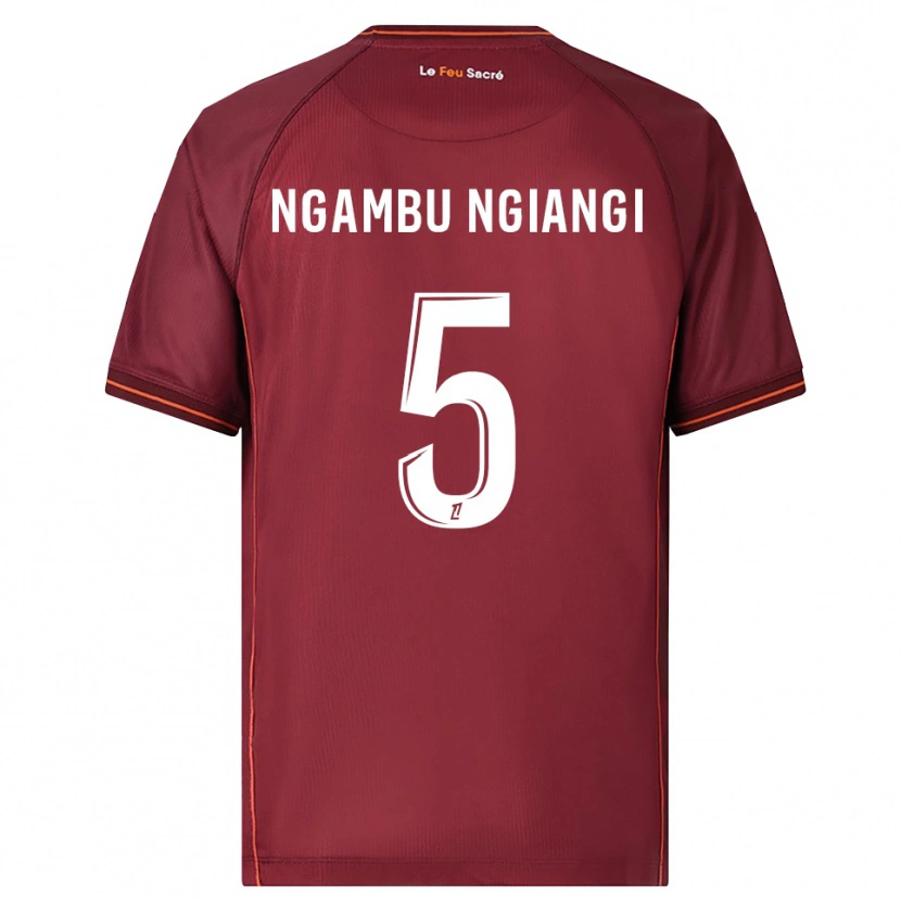 Danxen Bambino Maglia Esther Ngambu Ngiangi #5 Borgogna Bianco Kit Gara Home 2025/26 Maglietta