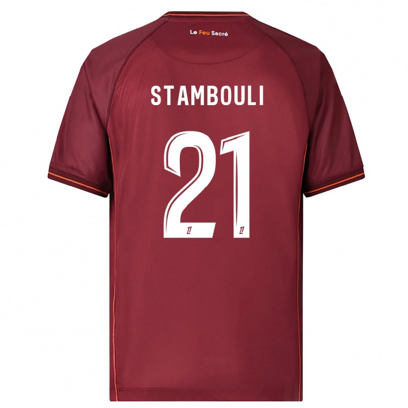 Danxen Bambino Maglia Benjamin Stambouli #21 Borgogna Bianco Kit Gara Home 2025/26 Maglietta