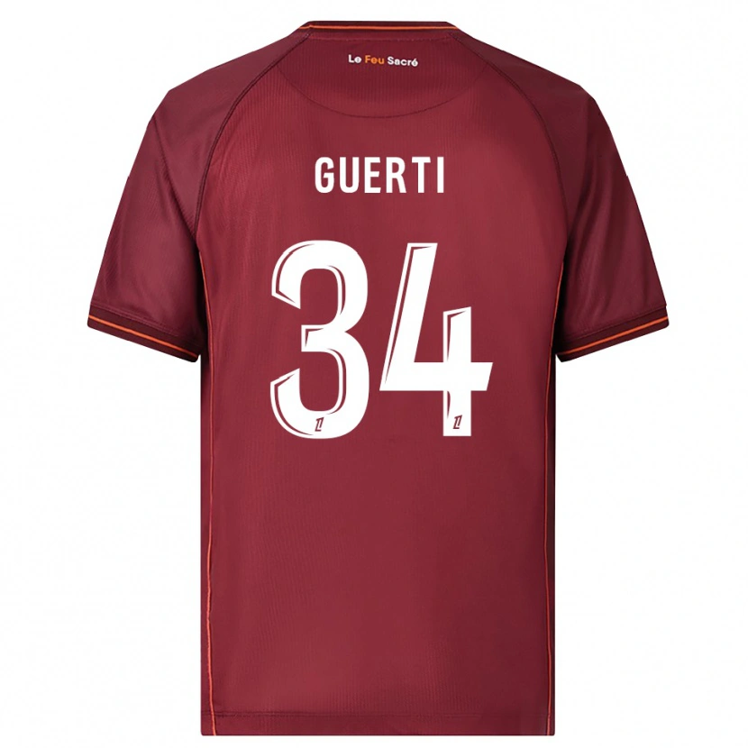 Danxen Bambino Maglia Ismaël Guerti #34 Borgogna Bianco Kit Gara Home 2025/26 Maglietta