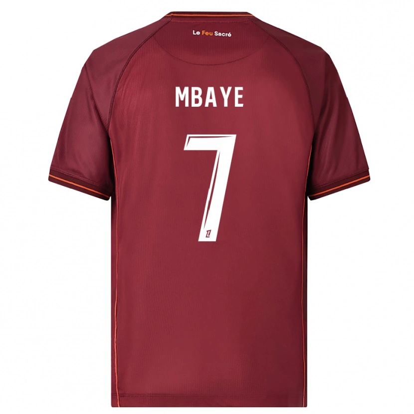 Danxen Bambino Maglia Malick Mbaye #7 Borgogna Bianco Kit Gara Home 2025/26 Maglietta