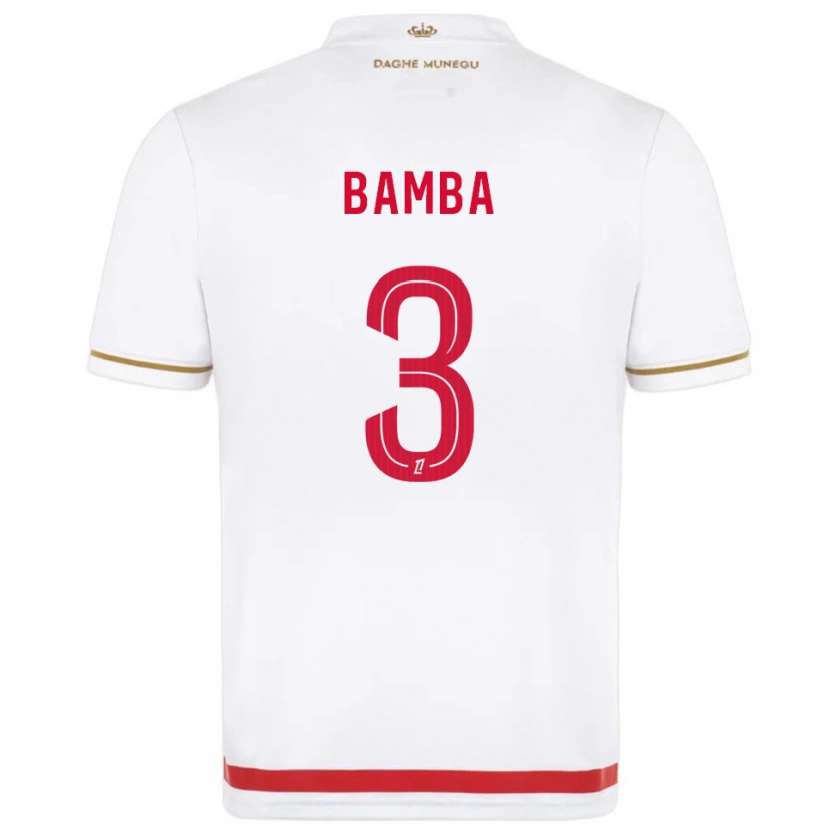 Danxen Bambino Maglia Ismaïl Bamba #3 Rosso Bianco Kit Gara Home 2025/26 Maglietta