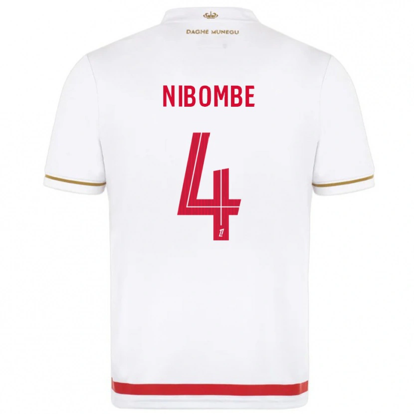 Danxen Bambino Maglia Samuel Nibombe #4 Rosso Bianco Kit Gara Home 2025/26 Maglietta