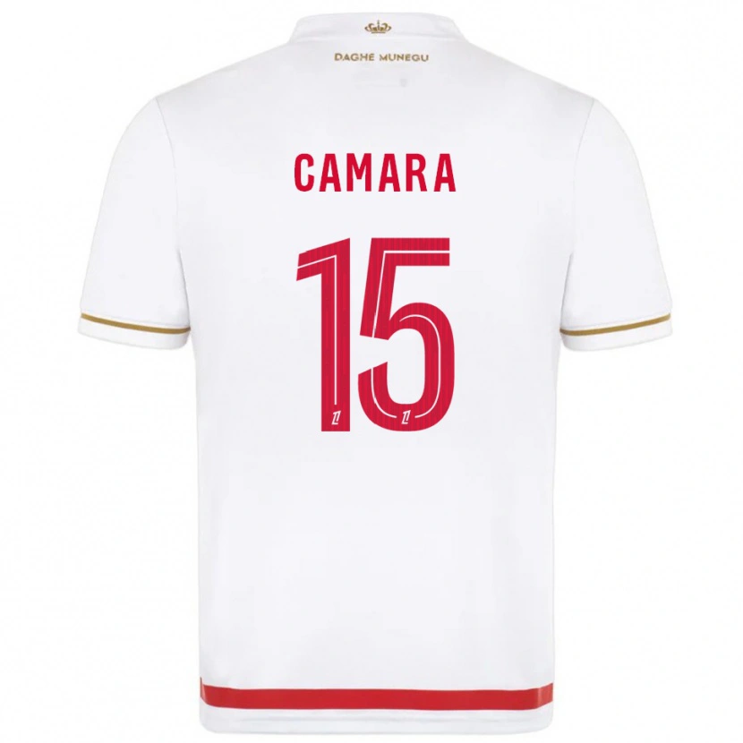 Danxen Bambino Maglia Lamine Camara #15 Rosso Bianco Kit Gara Home 2025/26 Maglietta