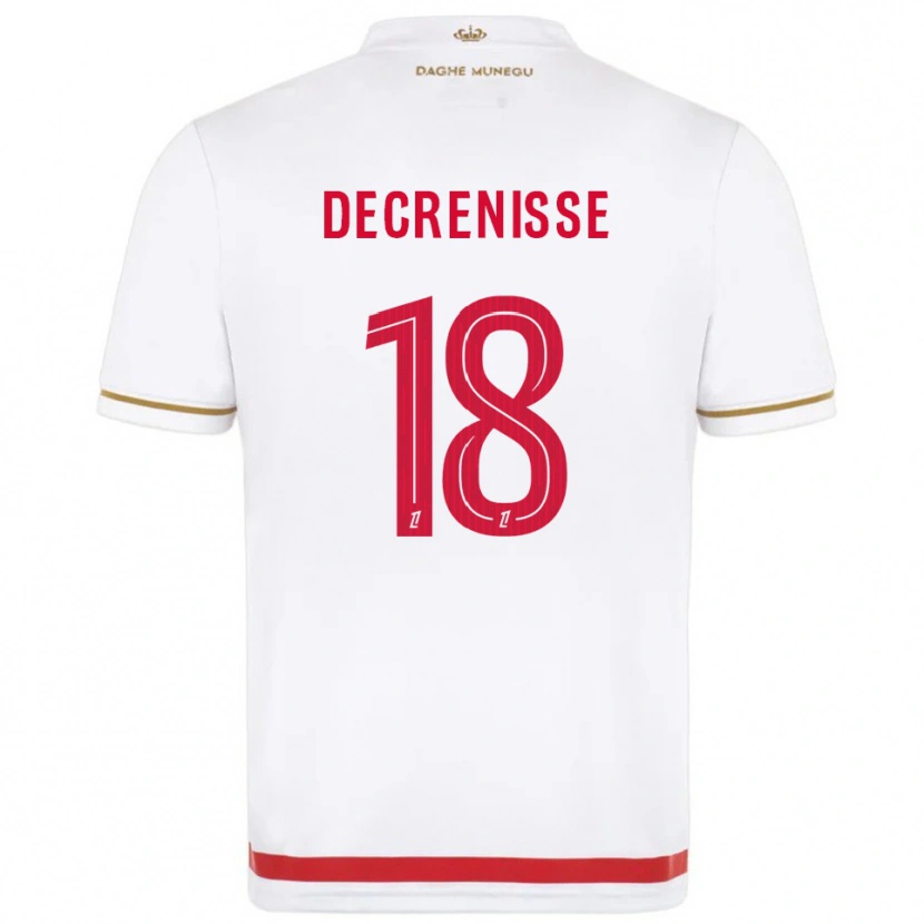 Danxen Bambino Maglia Axel Decrenisse #18 Rosso Bianco Kit Gara Home 2025/26 Maglietta
