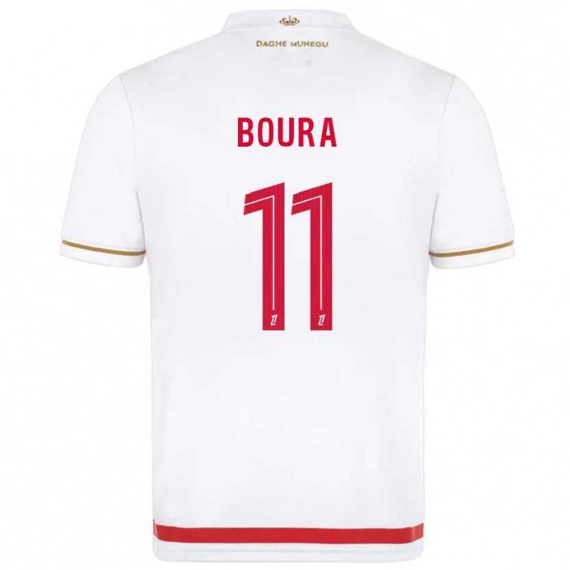 Danxen Bambino Maglia Amal Boura #11 Rosso Bianco Kit Gara Home 2025/26 Maglietta