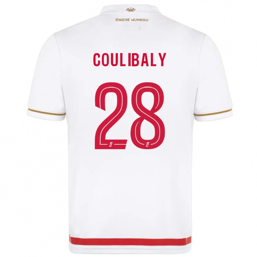 Danxen Bambino Maglia Mamadou Coulibaly #28 Rosso Bianco Kit Gara Home 2025/26 Maglietta