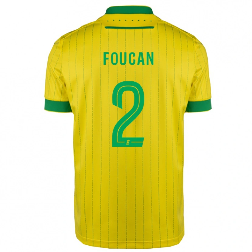 Danxen Bambino Maglia Jalen Foucan #2 Giallo Verde Kit Gara Home 2025/26 Maglietta