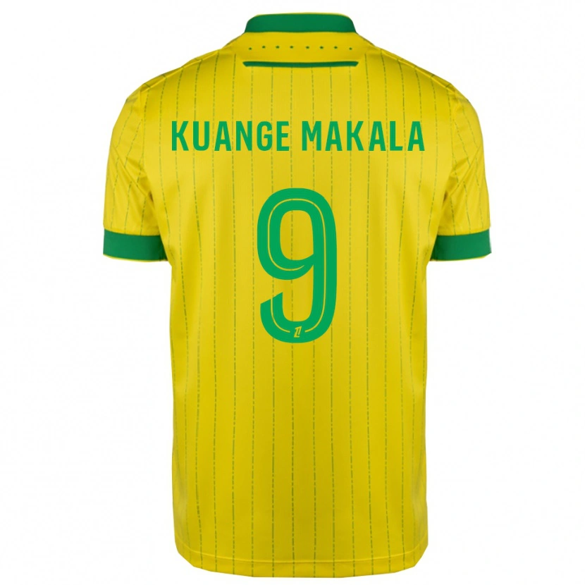 Danxen Bambino Maglia Jordi Kuange Makala #9 Giallo Verde Kit Gara Home 2025/26 Maglietta