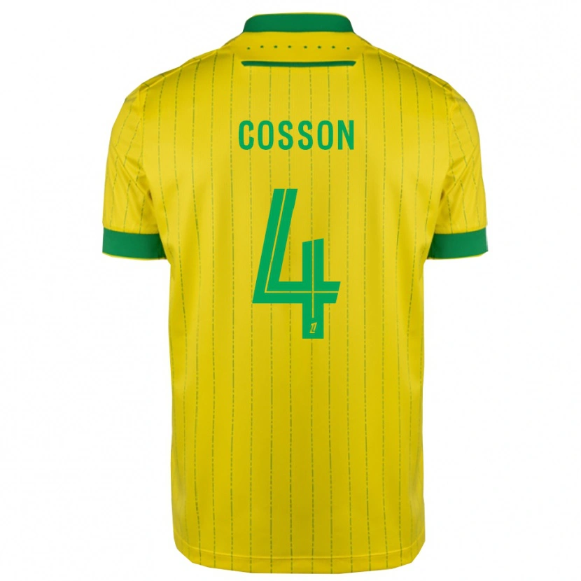 Danxen Bambino Maglia Maureen Cosson #4 Giallo Verde Kit Gara Home 2025/26 Maglietta