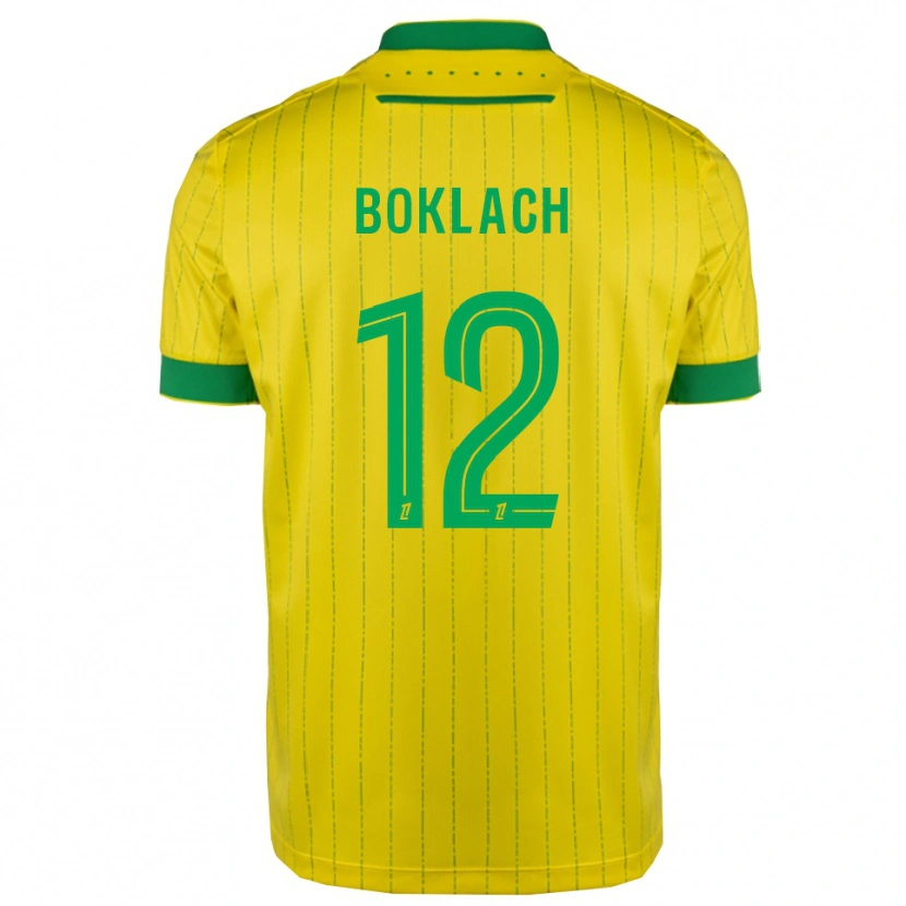 Danxen Bambino Maglia Kateryna Boklach #12 Giallo Verde Kit Gara Home 2025/26 Maglietta