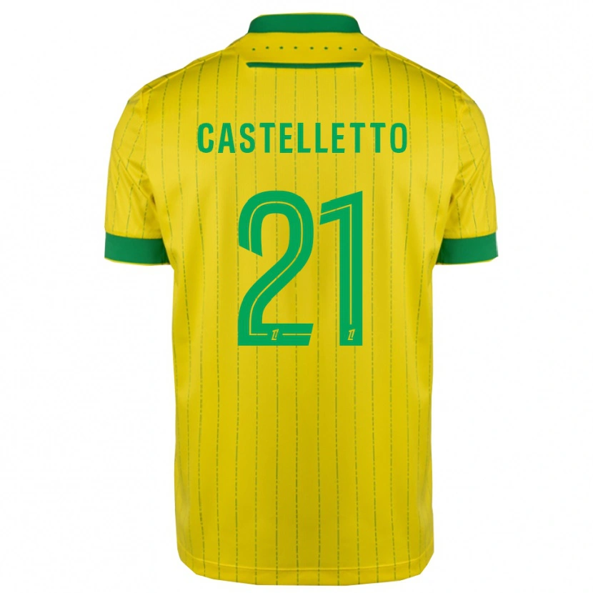 Danxen Bambino Maglia Jean-Charles Castelletto #21 Giallo Verde Kit Gara Home 2025/26 Maglietta