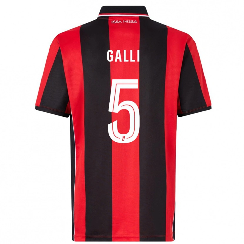 Danxen Bambino Maglia Clara Galli #5 Rosso Nero Kit Gara Home 2025/26 Maglietta