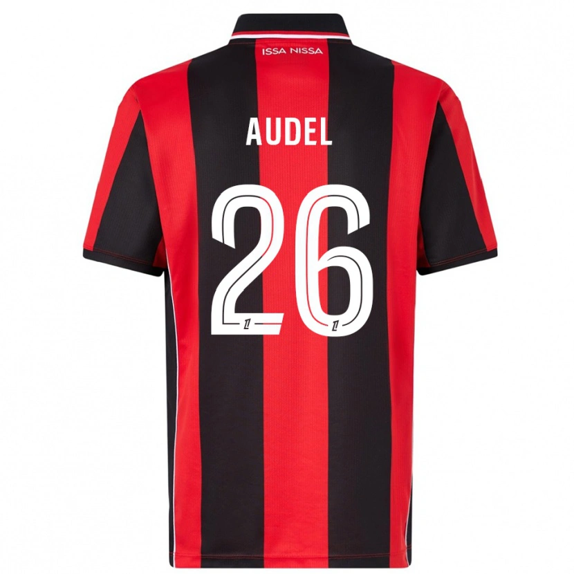 Danxen Bambino Maglia Johan Audel #26 Rosso Nero Kit Gara Home 2025/26 Maglietta