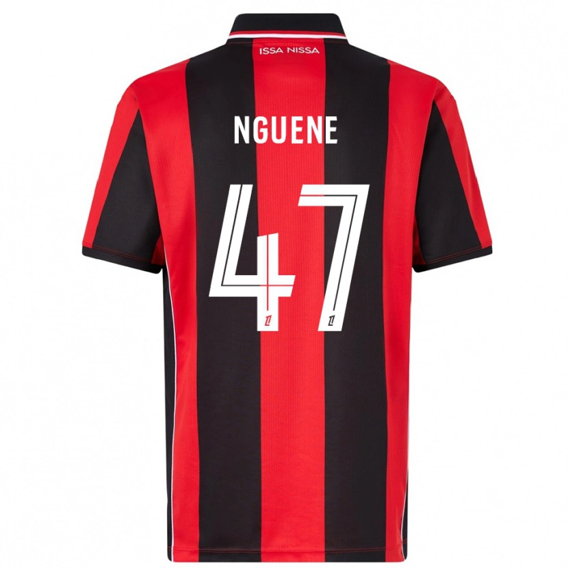 Danxen Bambino Maglia Bernard Nguene #47 Rosso Nero Kit Gara Home 2025/26 Maglietta