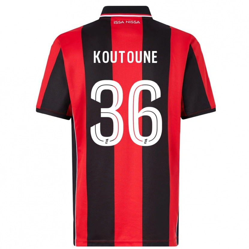 Danxen Bambino Maglia Hamza Koutoune #36 Rosso Nero Kit Gara Home 2025/26 Maglietta