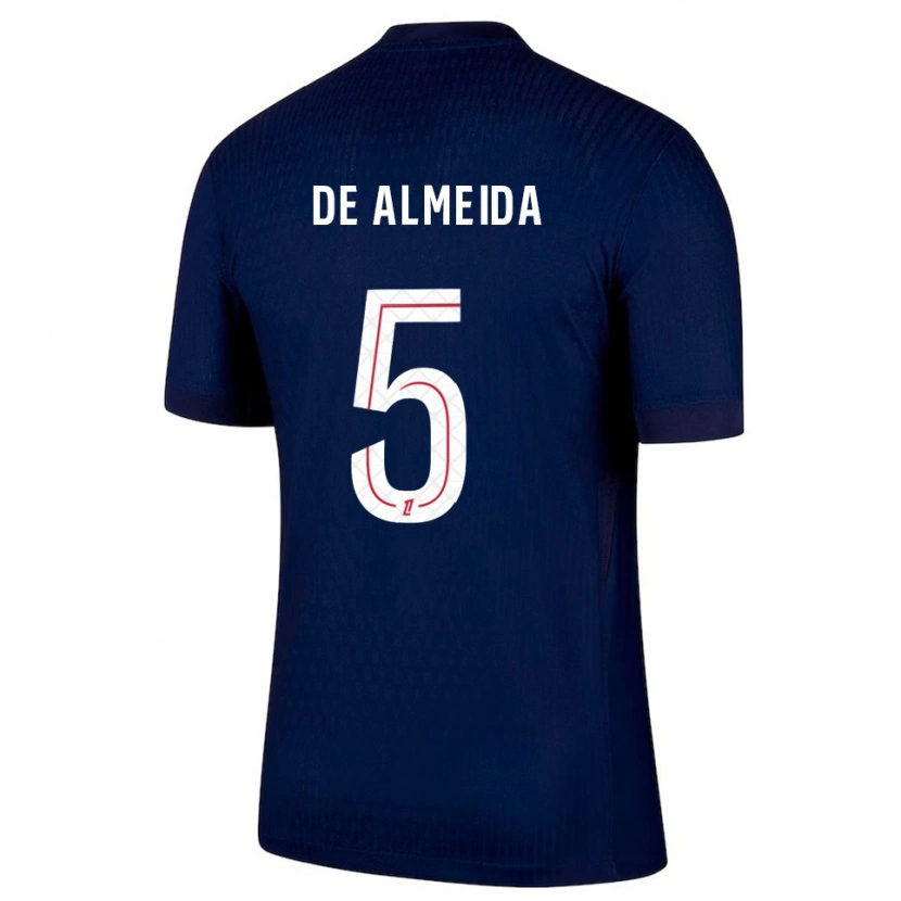 Danxen Bambino Maglia Élisa De Almeida #5 Blu Scuro Rosso Kit Gara Home 2025/26 Maglietta