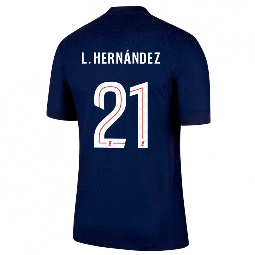 Danxen Bambino Maglia Lucas Hernández #21 Blu Scuro Rosso Kit Gara Home 2025/26 Maglietta