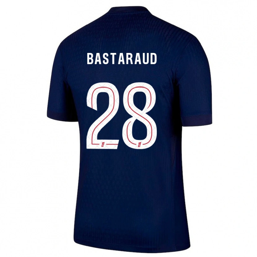 Danxen Bambino Maglia Yanis Bastaraud #28 Blu Scuro Rosso Kit Gara Home 2025/26 Maglietta