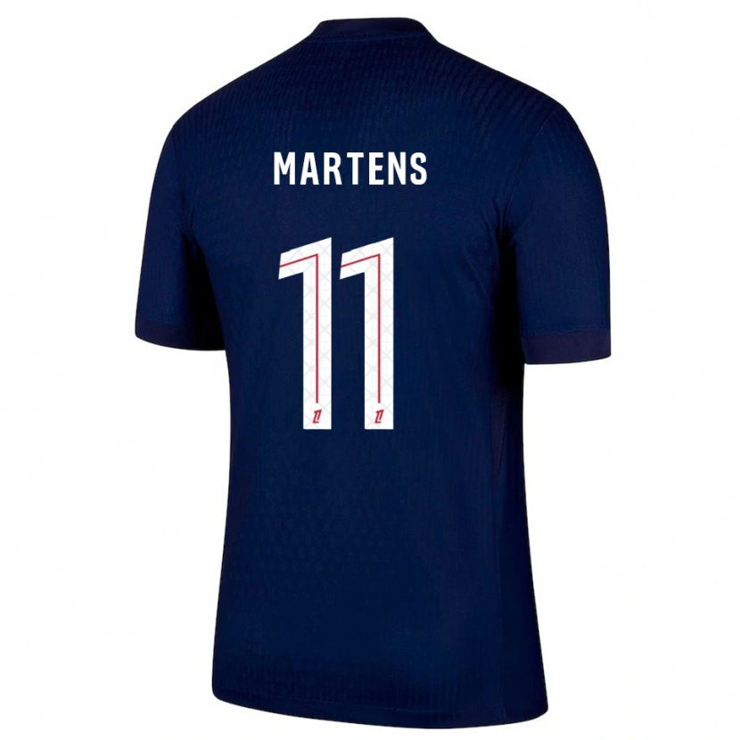 Danxen Bambino Maglia Lieke Martens #11 Blu Scuro Rosso Kit Gara Home 2025/26 Maglietta