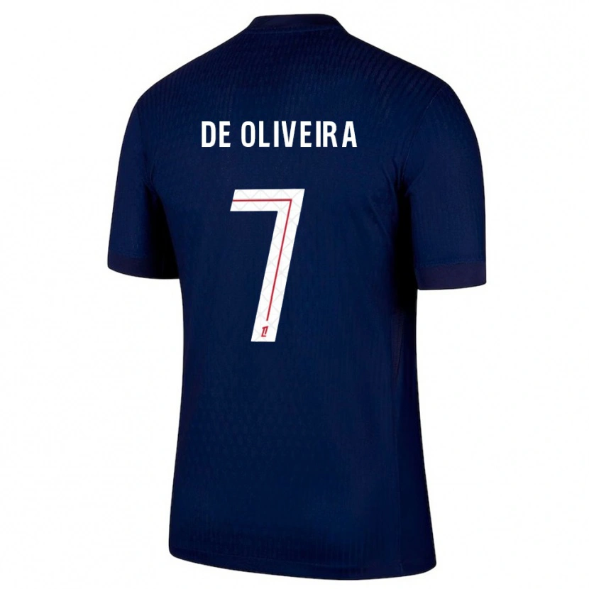 Danxen Bambino Maglia Mathieu De Oliveira #7 Blu Scuro Rosso Kit Gara Home 2025/26 Maglietta