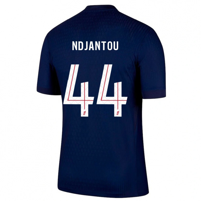 Danxen Bambino Maglia Quentin Ndjantou #44 Blu Scuro Rosso Kit Gara Home 2025/26 Maglietta