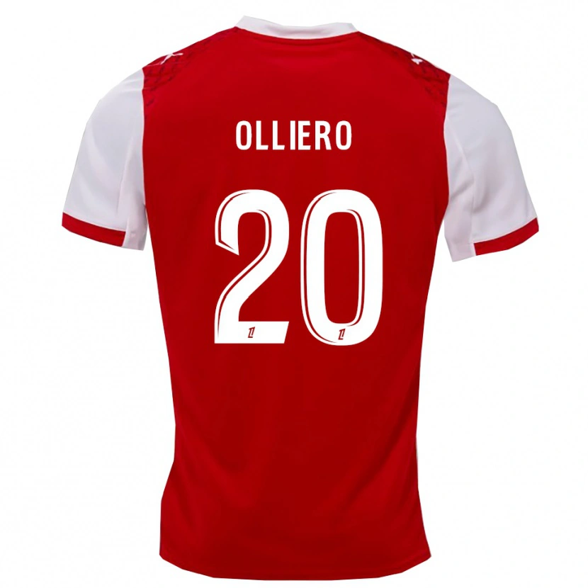 Danxen Bambino Maglia Alexandre Olliero #20 Rosso Bianco Kit Gara Home 2025/26 Maglietta