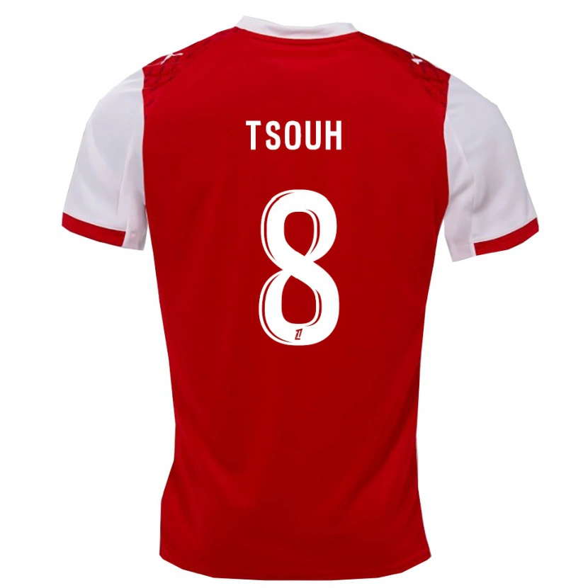 Danxen Bambino Maglia Justin Tsouh #8 Rosso Bianco Kit Gara Home 2025/26 Maglietta