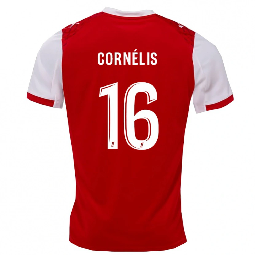 Danxen Bambino Maglia Aristide Cornélis #16 Rosso Bianco Kit Gara Home 2025/26 Maglietta