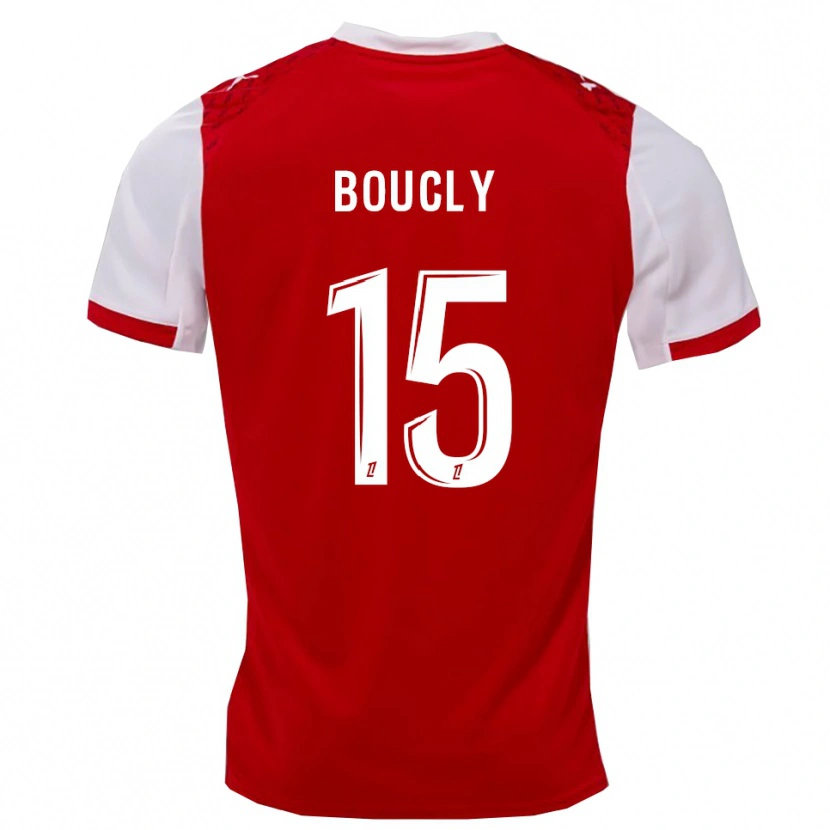 Danxen Bambino Maglia Maïté Boucly #15 Rosso Bianco Kit Gara Home 2025/26 Maglietta
