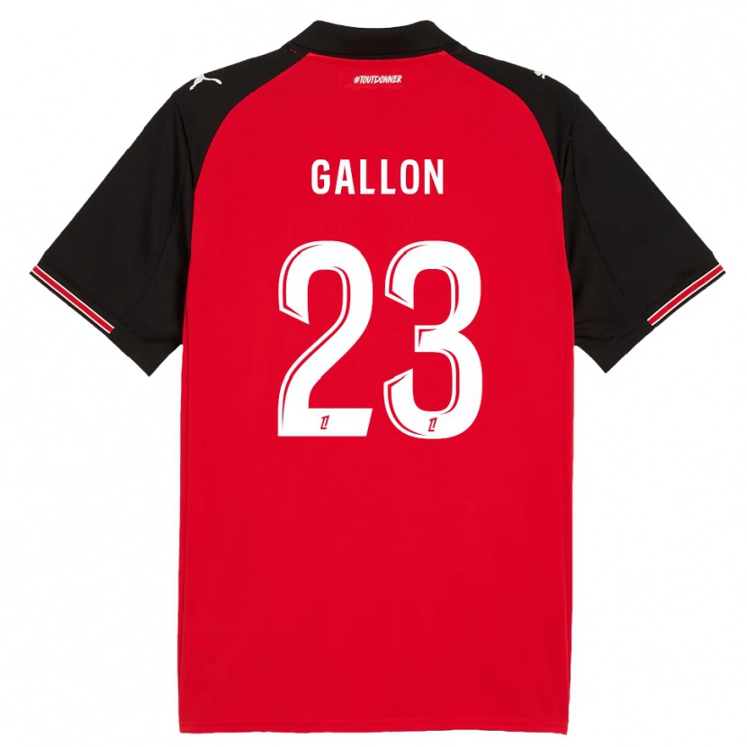 Danxen Bambino Maglia Gauthier Gallon #23 Rosso Nero Kit Gara Home 2025/26 Maglietta