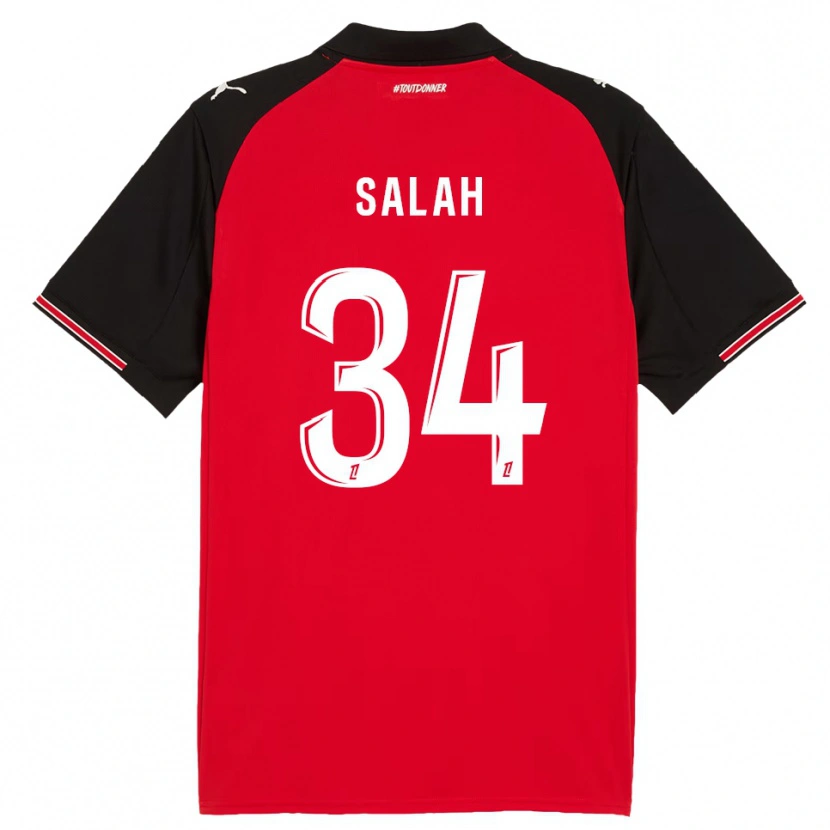Danxen Bambino Maglia Ibrahim Salah #34 Rosso Nero Kit Gara Home 2025/26 Maglietta
