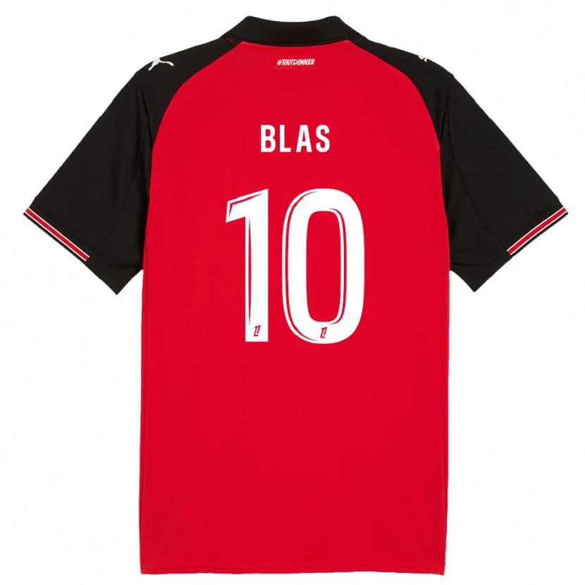 Danxen Bambino Maglia Ludovic Blas #10 Rosso Nero Kit Gara Home 2025/26 Maglietta