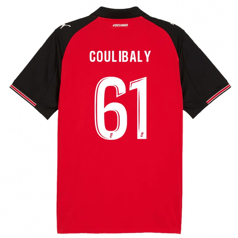 Danxen Bambino Maglia Joël-Emmanuel Coulibaly #61 Rosso Nero Kit Gara Home 2025/26 Maglietta