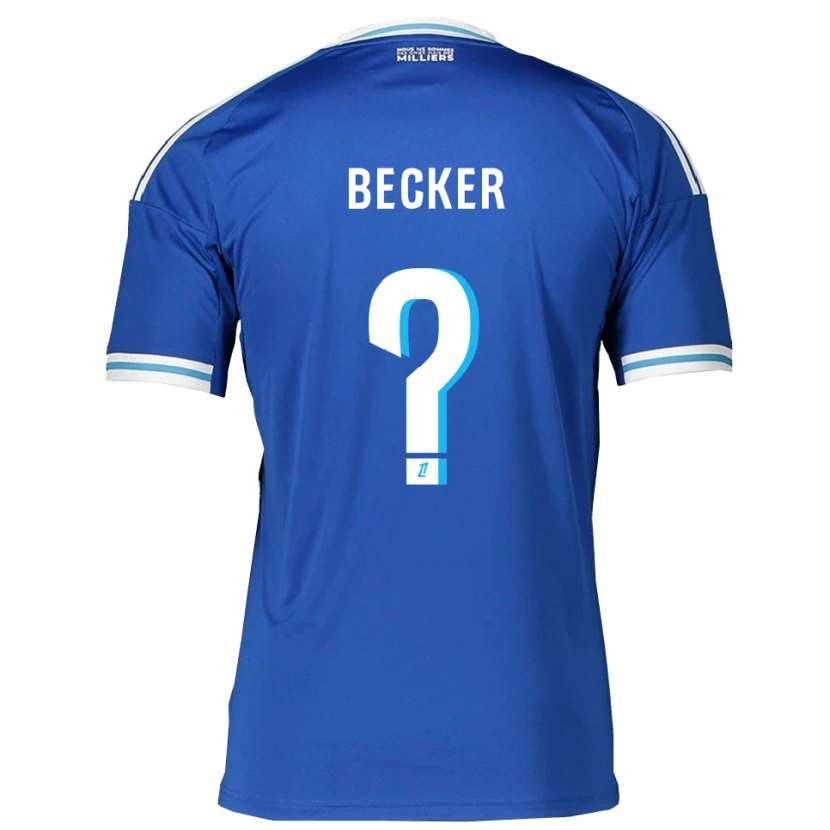 Danxen Bambino Maglia Yoann Becker #0 Blu Bianco Kit Gara Home 2025/26 Maglietta