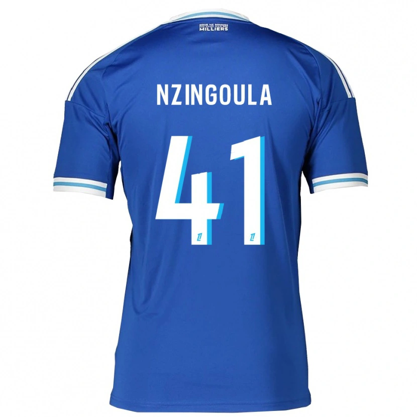 Danxen Bambino Maglia Rabby Nzingoula #41 Blu Bianco Kit Gara Home 2025/26 Maglietta