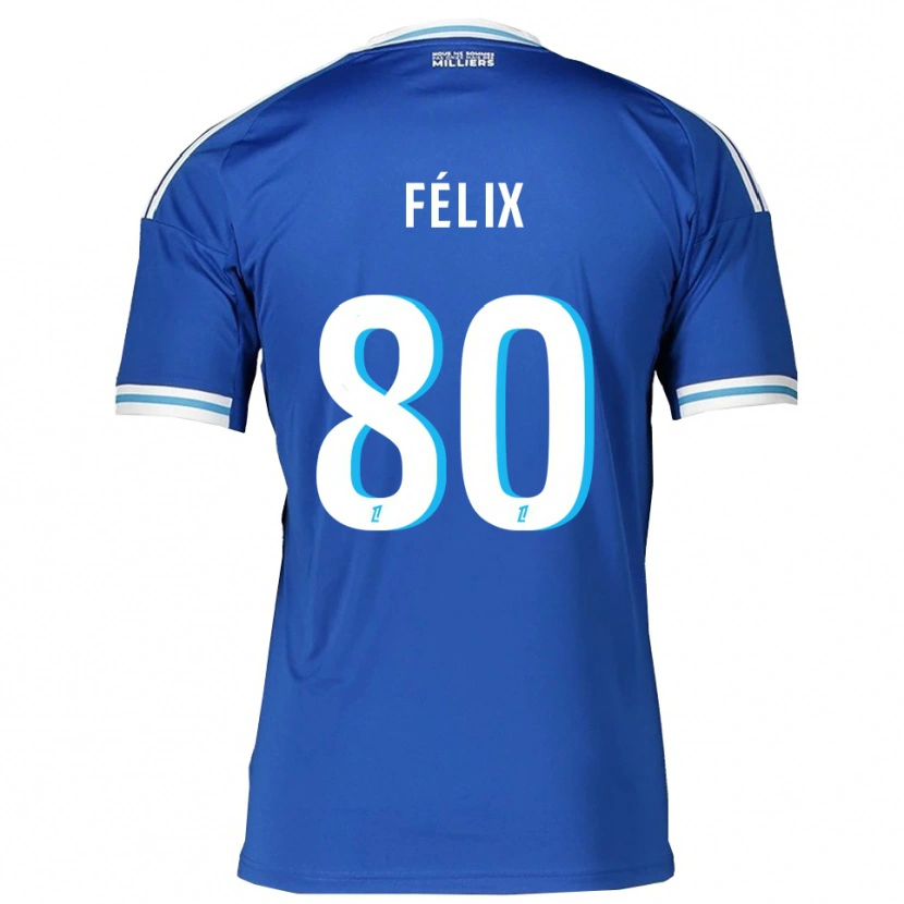 Danxen Bambino Maglia Félix Lemaréchal #80 Blu Bianco Kit Gara Home 2025/26 Maglietta