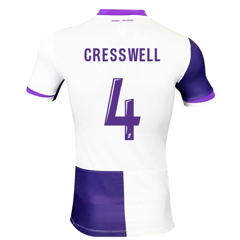 Danxen Bambino Maglia Charlie Cresswell #4 Viola Bianco Kit Gara Home 2025/26 Maglietta