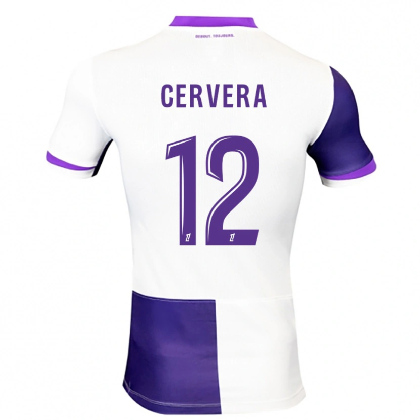 Danxen Bambino Maglia Laurianne Cervera #12 Viola Bianco Kit Gara Home 2025/26 Maglietta