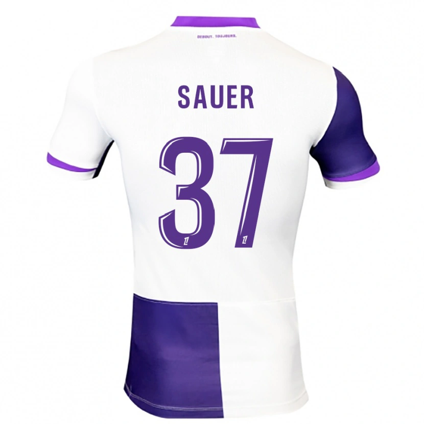 Danxen Bambino Maglia Mario Sauer #37 Viola Bianco Kit Gara Home 2025/26 Maglietta