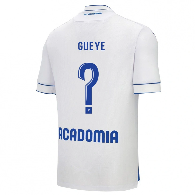 Danxen Bambino Maglia Khady Gueye #0 Bianco Blu Kit Gara Home 2025/26 Maglietta