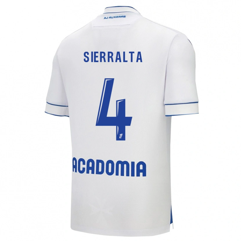 Danxen Bambino Maglia Francisco Sierralta #4 Bianco Blu Kit Gara Home 2025/26 Maglietta