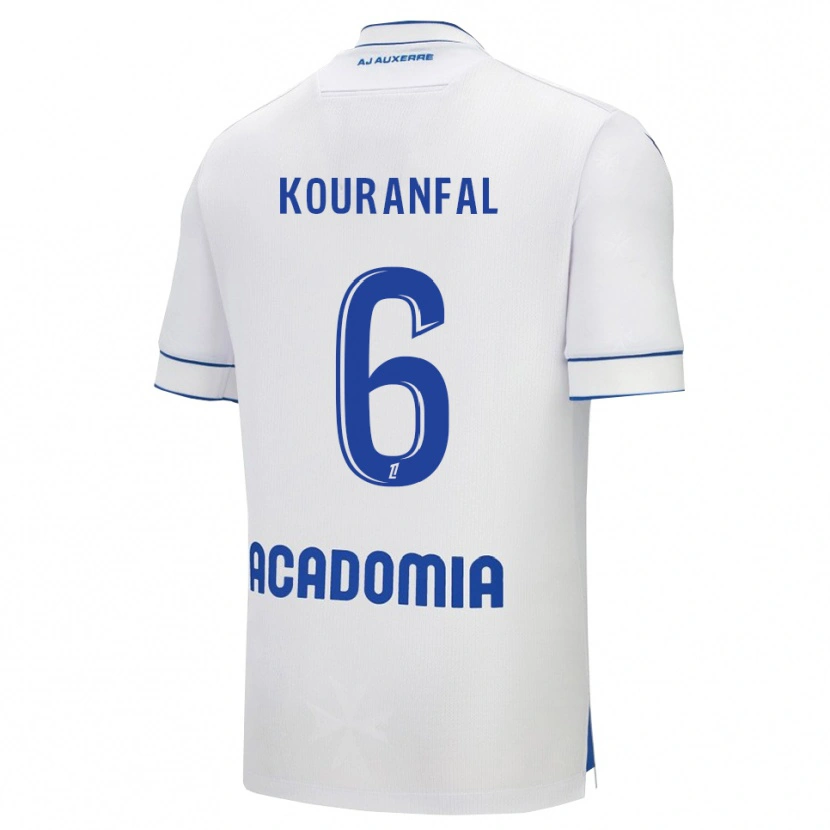 Danxen Bambino Maglia Chamsedin Kouranfal #6 Bianco Blu Kit Gara Home 2025/26 Maglietta