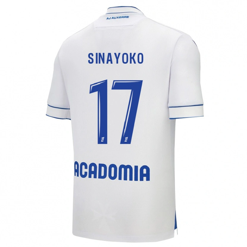 Danxen Bambino Maglia Lassine Sinayoko #17 Bianco Blu Kit Gara Home 2025/26 Maglietta
