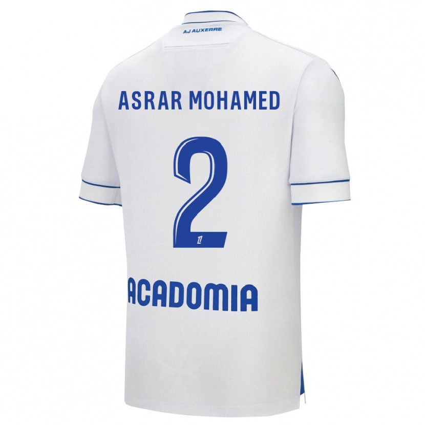 Danxen Bambino Maglia El Asrar Mohamed #2 Bianco Blu Kit Gara Home 2025/26 Maglietta