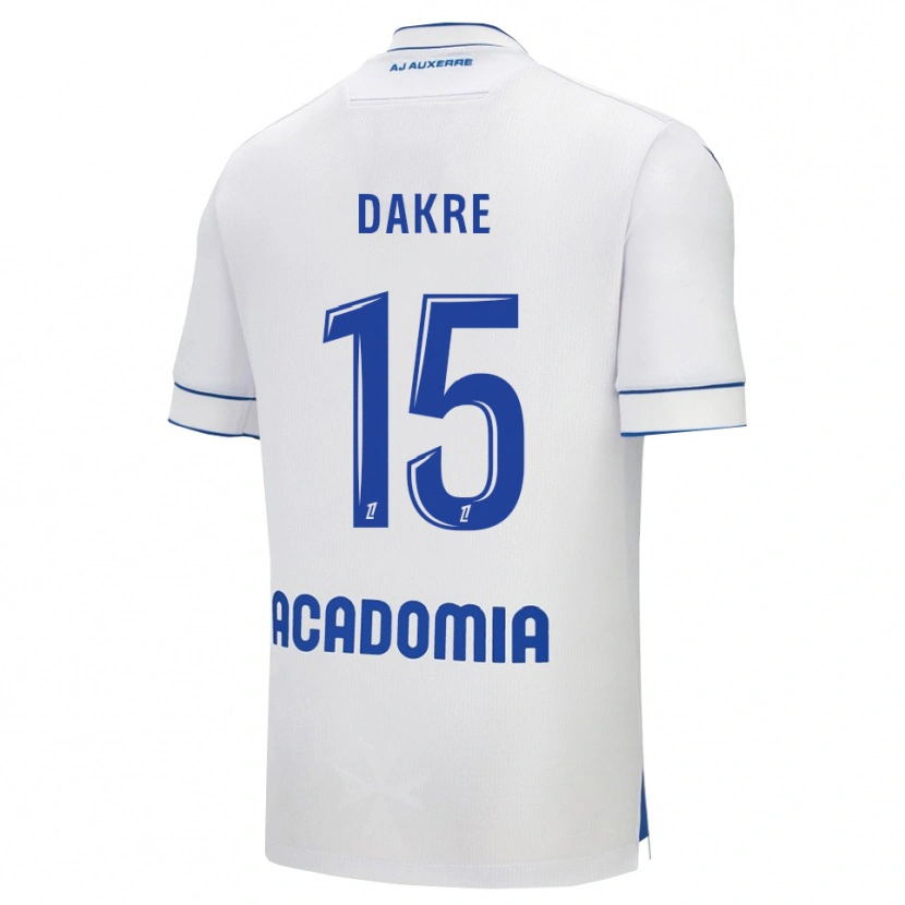 Danxen Bambino Maglia Valentin Dakre #15 Bianco Blu Kit Gara Home 2025/26 Maglietta