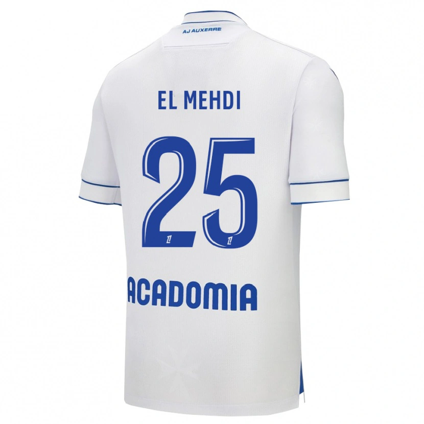 Danxen Bambino Maglia Chihab El Mehdi #25 Bianco Blu Kit Gara Home 2025/26 Maglietta
