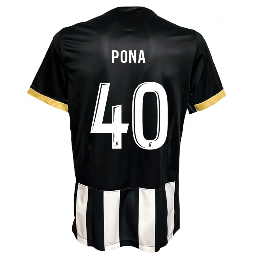 Danxen Bambino Maglia Oumar Pona #40 Nero Bianco Kit Gara Home 2025/26 Maglietta